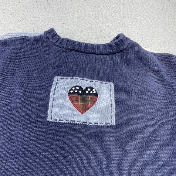 Croft & Barrow Sweater Womens Large Navy Patriotic Bear Embroidered Cardigan - Picture 7 of 12